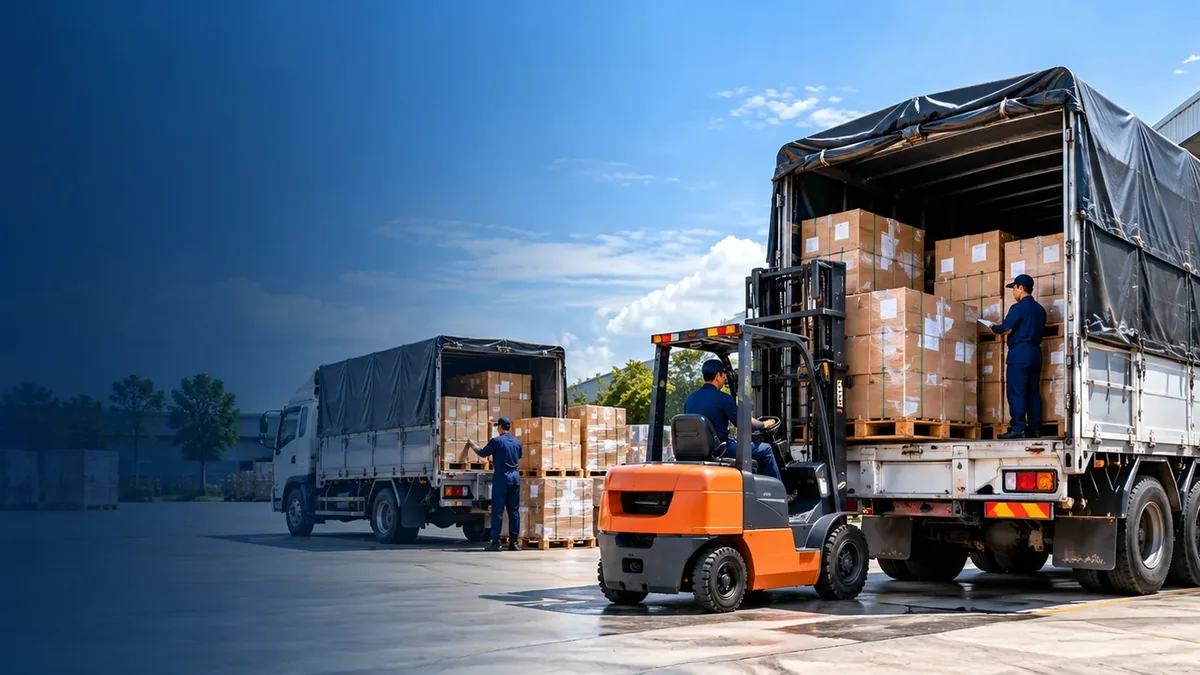 Xe tải thùng dùng vận chuyển hàng và phương tiện đường dài
